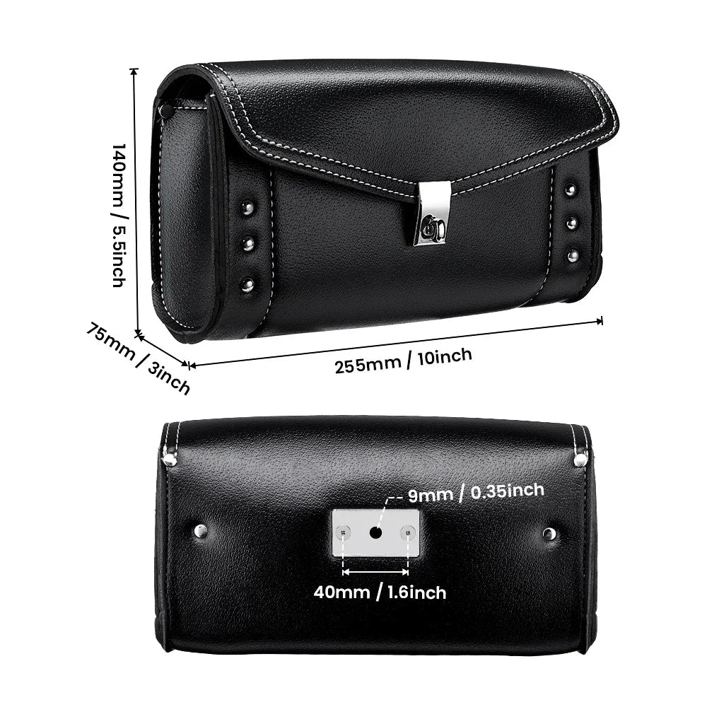 Motorcycle Windshield Bag Studded PU Leather – Road King Fit