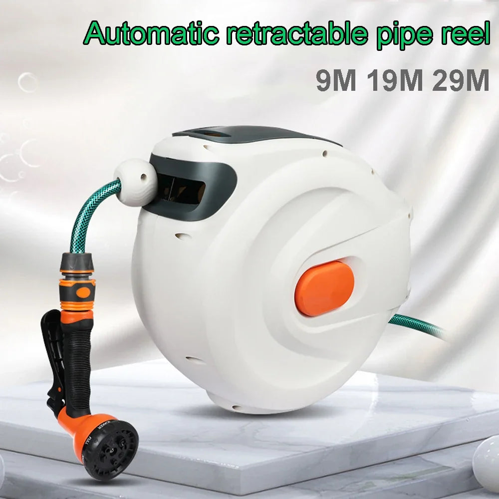 Retractable Garden Hose Reel 9m – Swivel Bracket & Lock