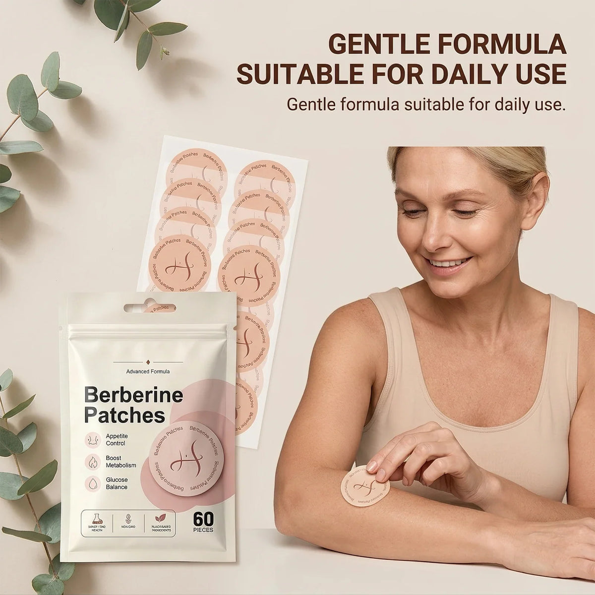 60Pcs Berberine Patches – Body Contour & Energy Support