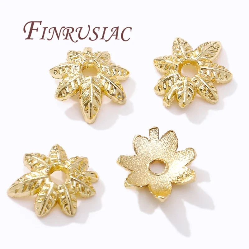 18K/14K Gold Plated Filigree Flower Bead Caps – Jewelry Making