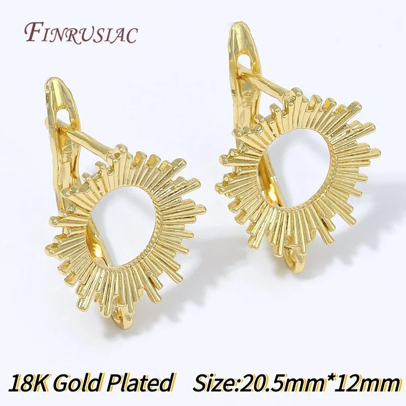 18K Gold Plated Zircon Huggie Earring Findings | DIY Jewelry