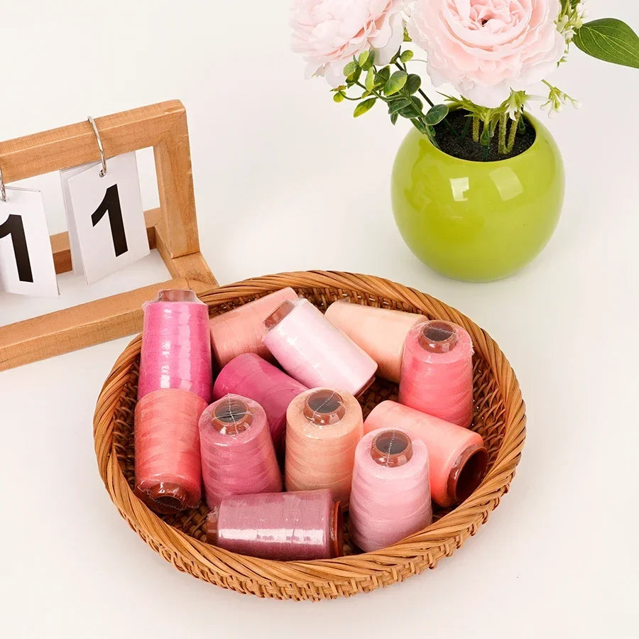 12-Piece Pink Polyester Thread Set – 800 Yards per Cone | 402