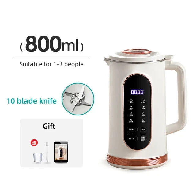Donirt 1500ml Soy Milk Maker – 10-Blade Blender & Juicer