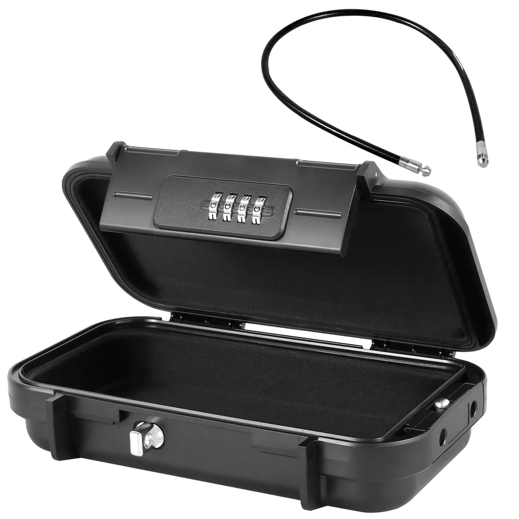 Portable 4-Digit Combination Lockbox – Waterproof Travel Safe