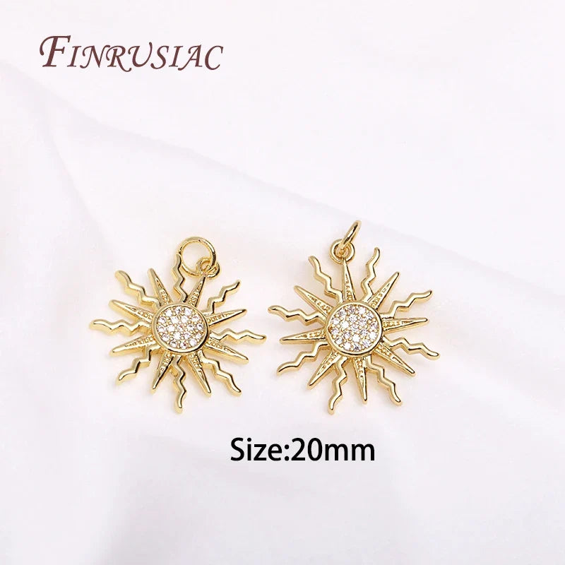 18K Gold Plated Sun Charm Pendant | DIY Jewelry Making