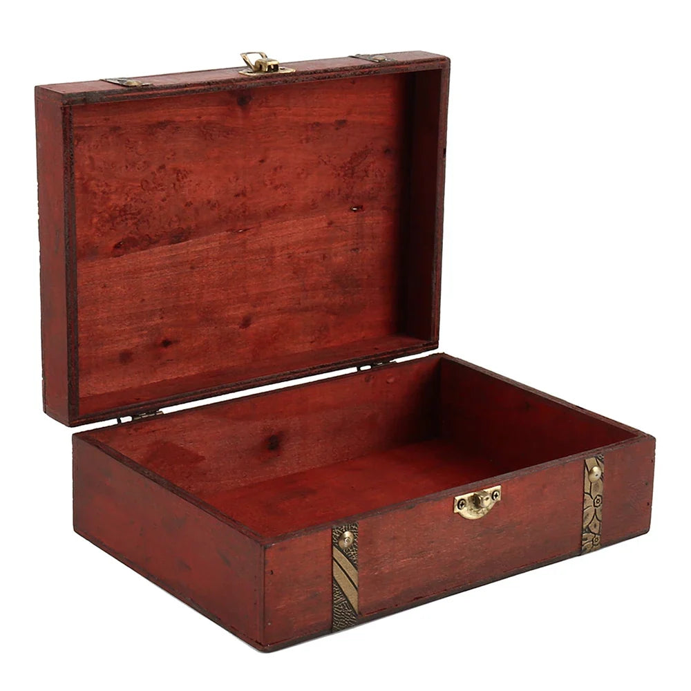 Vintage Wooden Jewelry Box – Pirate Treasure Organizer