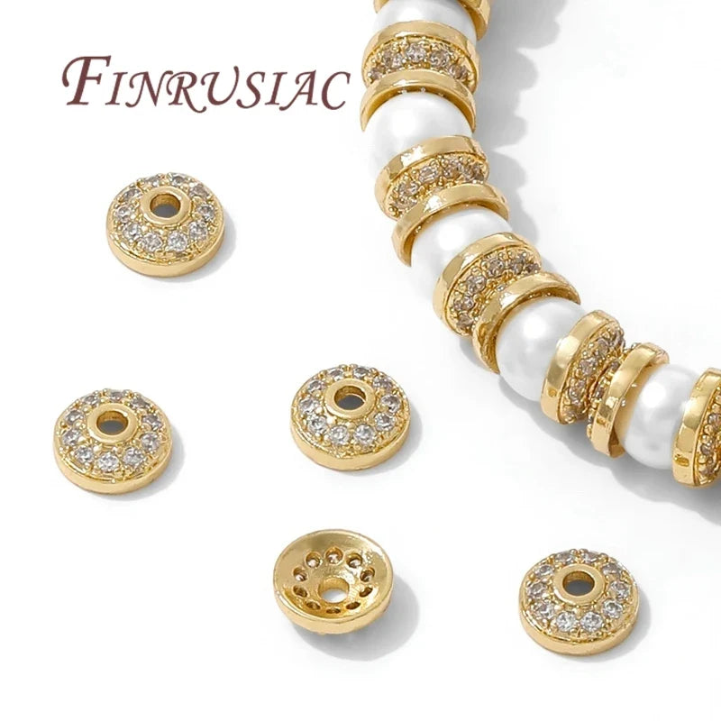 6.5mm 18K Gold Plated Brass Round Bead Caps | DIY Jewelry