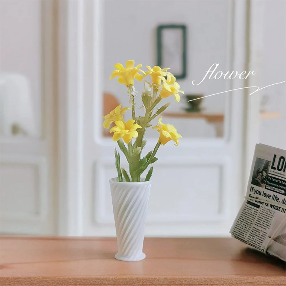 Resin Miniature Dollhouse Potted Plant | 1:12 Scale Lifelike