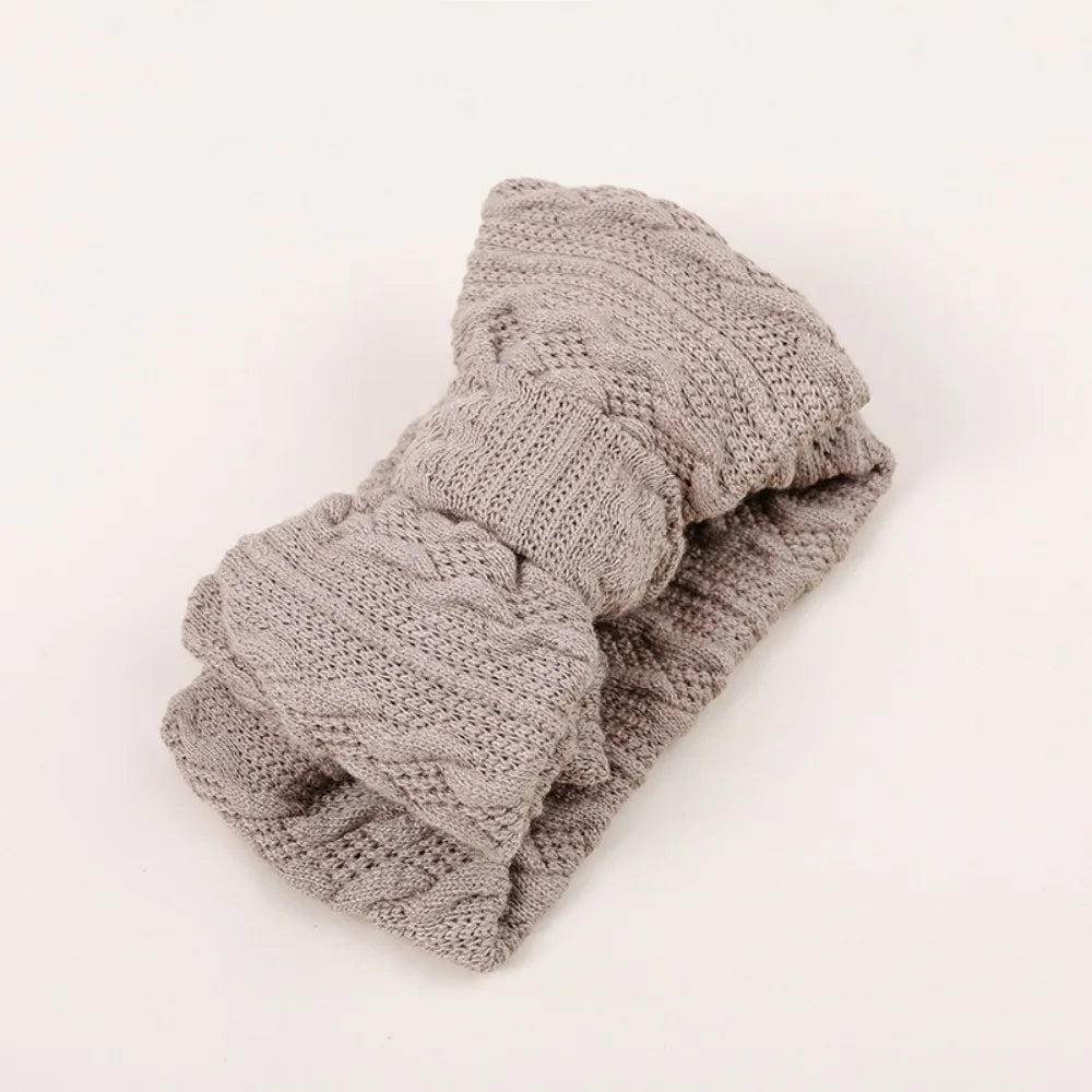 Baby Wide Jacquard Knit Headband – Warm Elastic Winter Wrap