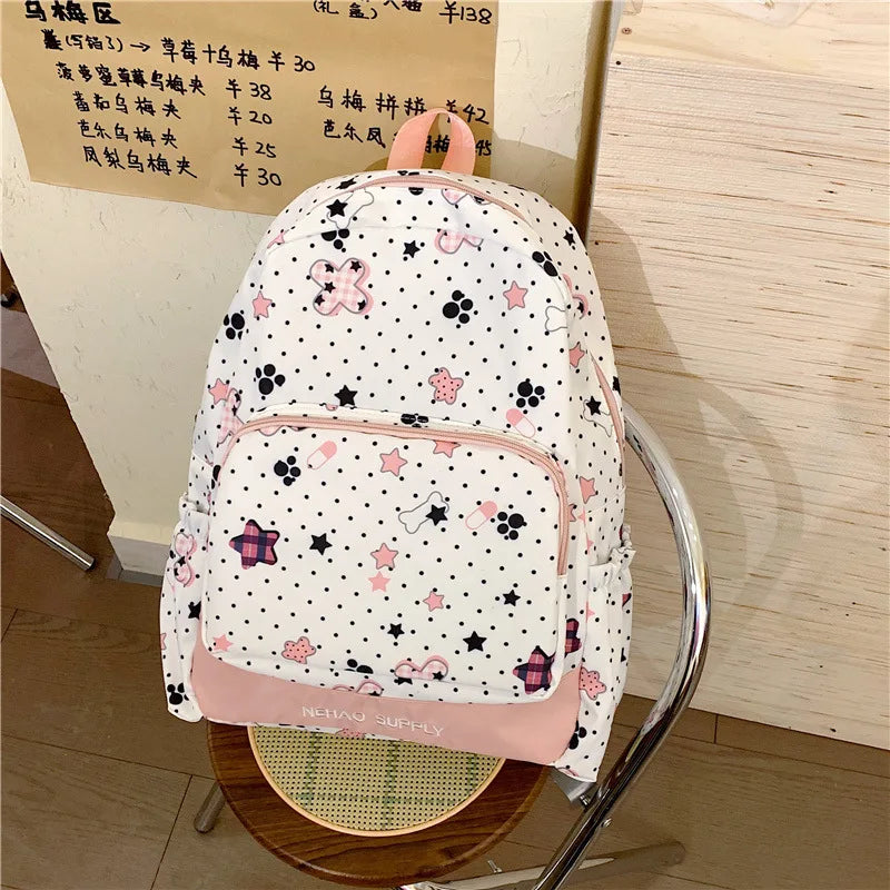 Large Capacity Star Pattern Backpack – Korean College Style