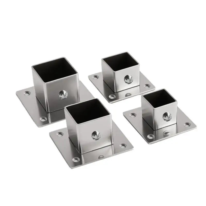 Stainless Steel Square Tube Connector Flange Base 25/30/35mm