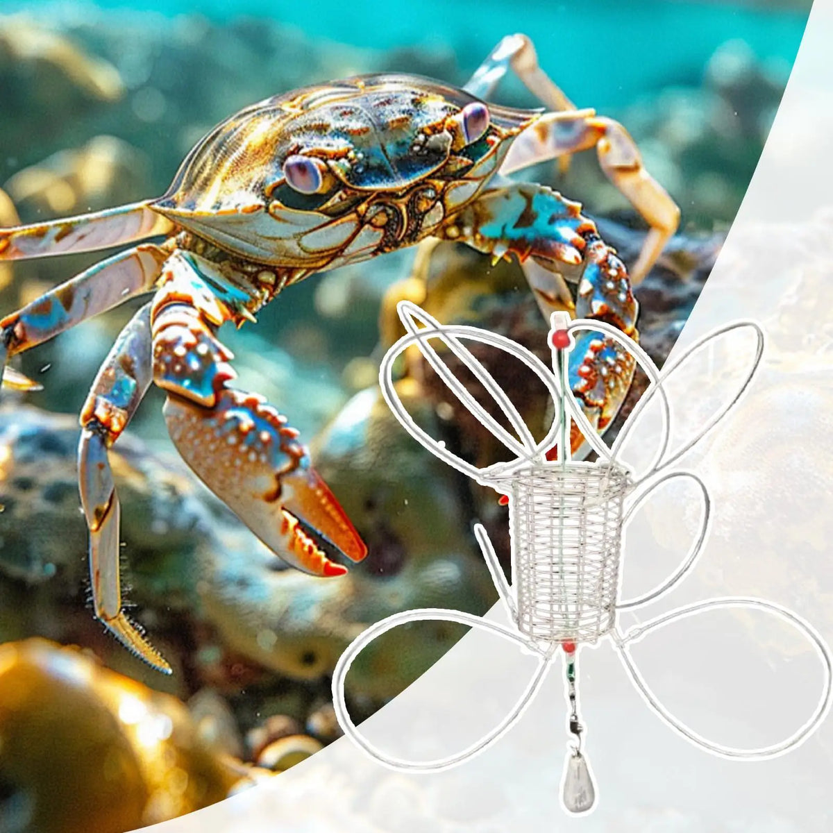 Stainless Steel Crab Snare Trap – Fishing Rod Cage Net