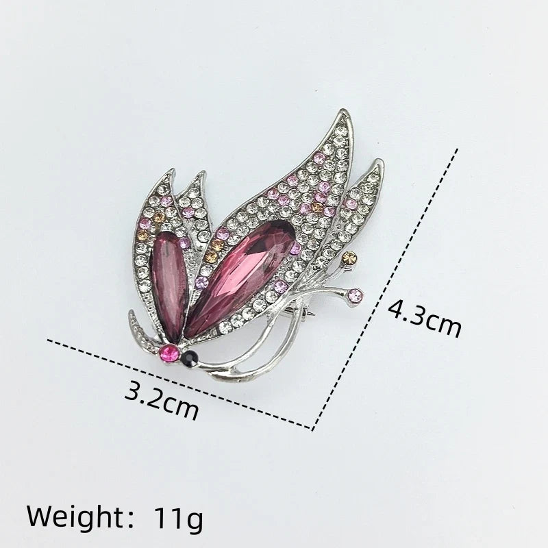 Purple Crystal Butterfly Brooch – Elegant Luxury Fashion Pin