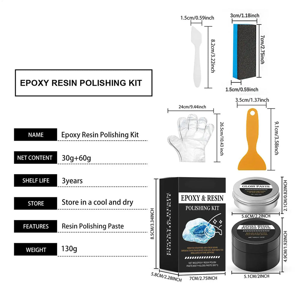 Epoxy Resin Polishing Kit – 3-Stage Scratch Buffing Compound