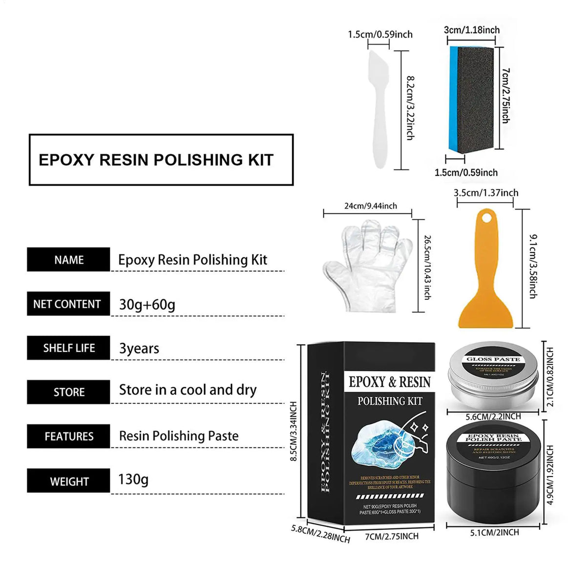Epoxy Resin Polishing Kit – 3-Stage Scratch Buffing Compound