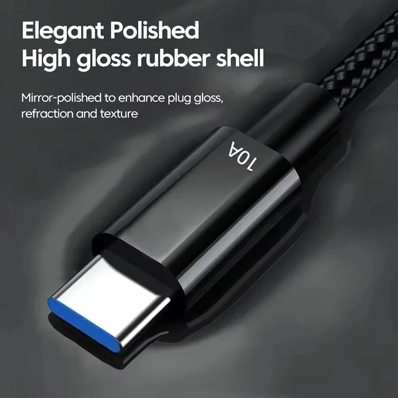 120W USB-A to USB-C Braided Fast Charge Cable 6A