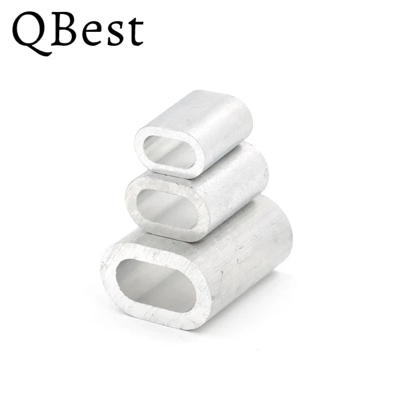 1000pcs Aluminum Oval Crimping Sleeves – Wire Rope Ferrule Clips