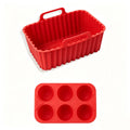 Silicone Air Fryer Pot & Muffin Cupcake Molds – 2pc Set