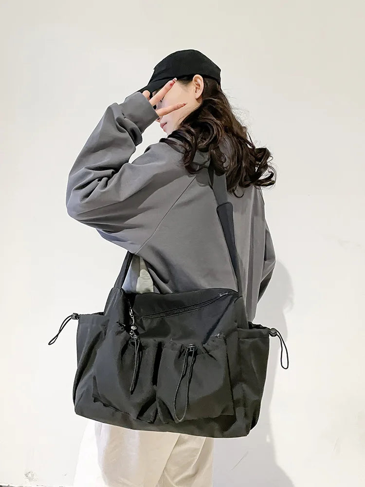 Large Capacity Nylon Tote Bag – Unisex Shoulder & Crossbody