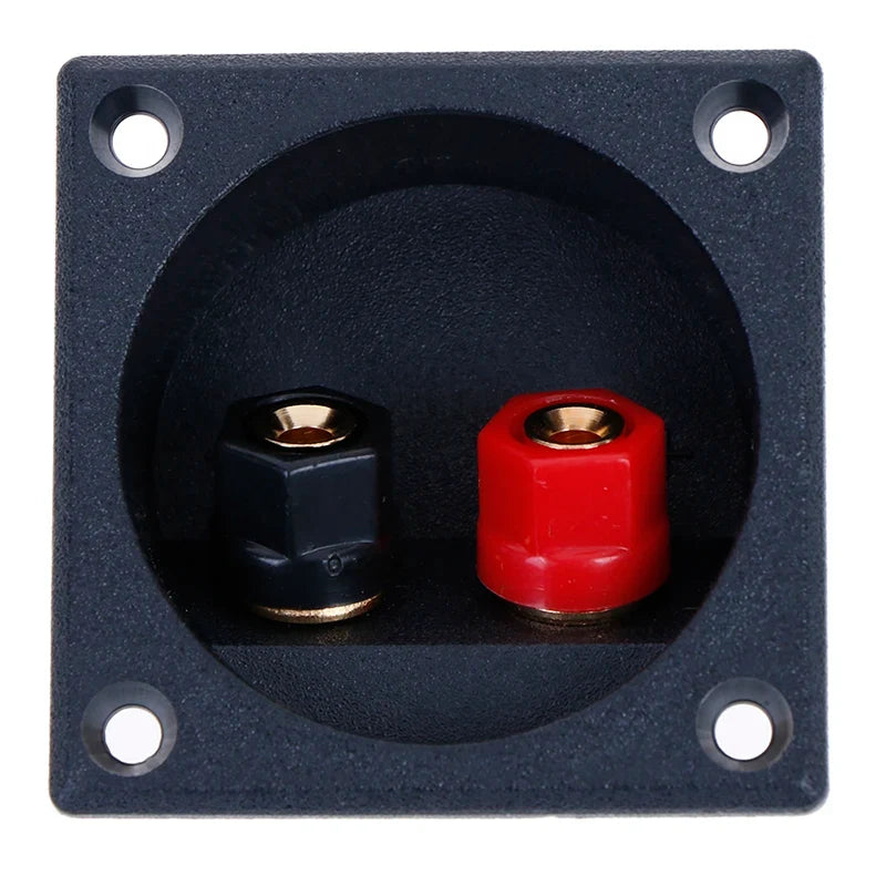 Square Double Binding Post Speaker Terminal Cup – Black & Red