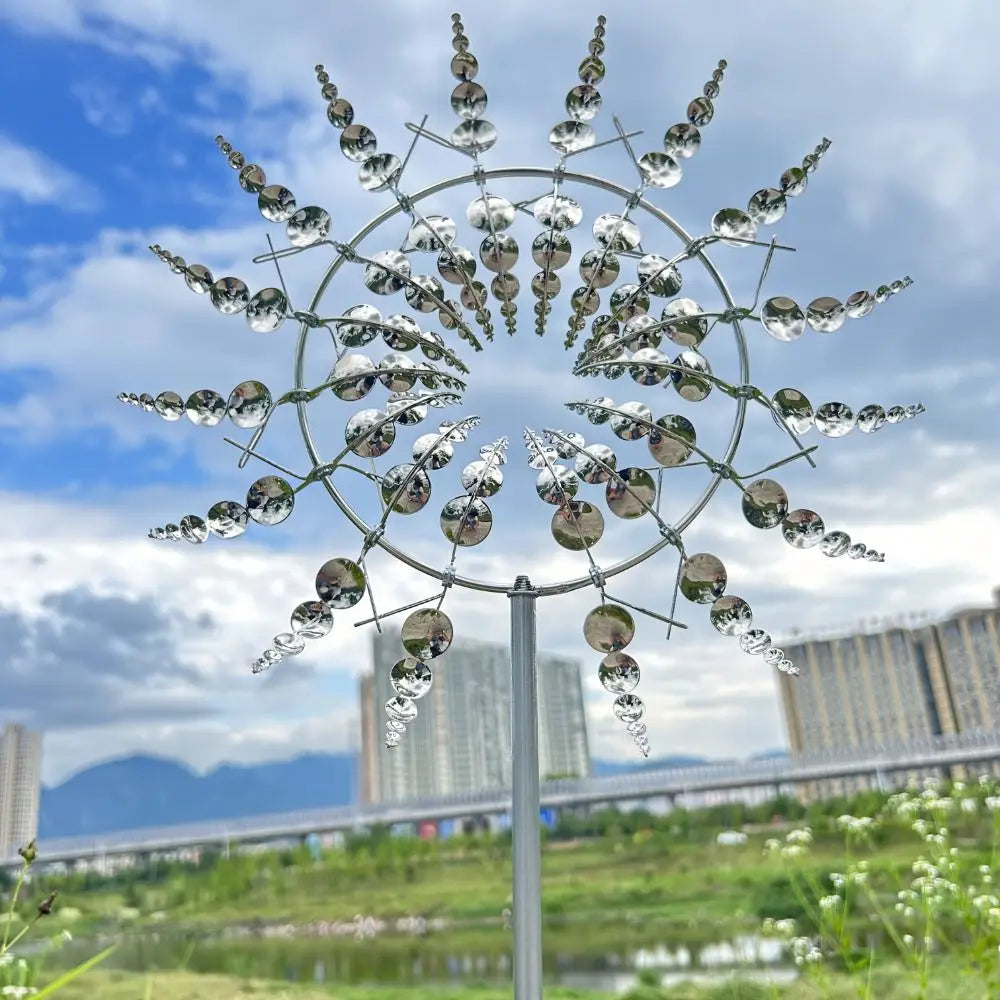 Metal Wind Spinner Windmill Kinetic Sculpture Garden Decor