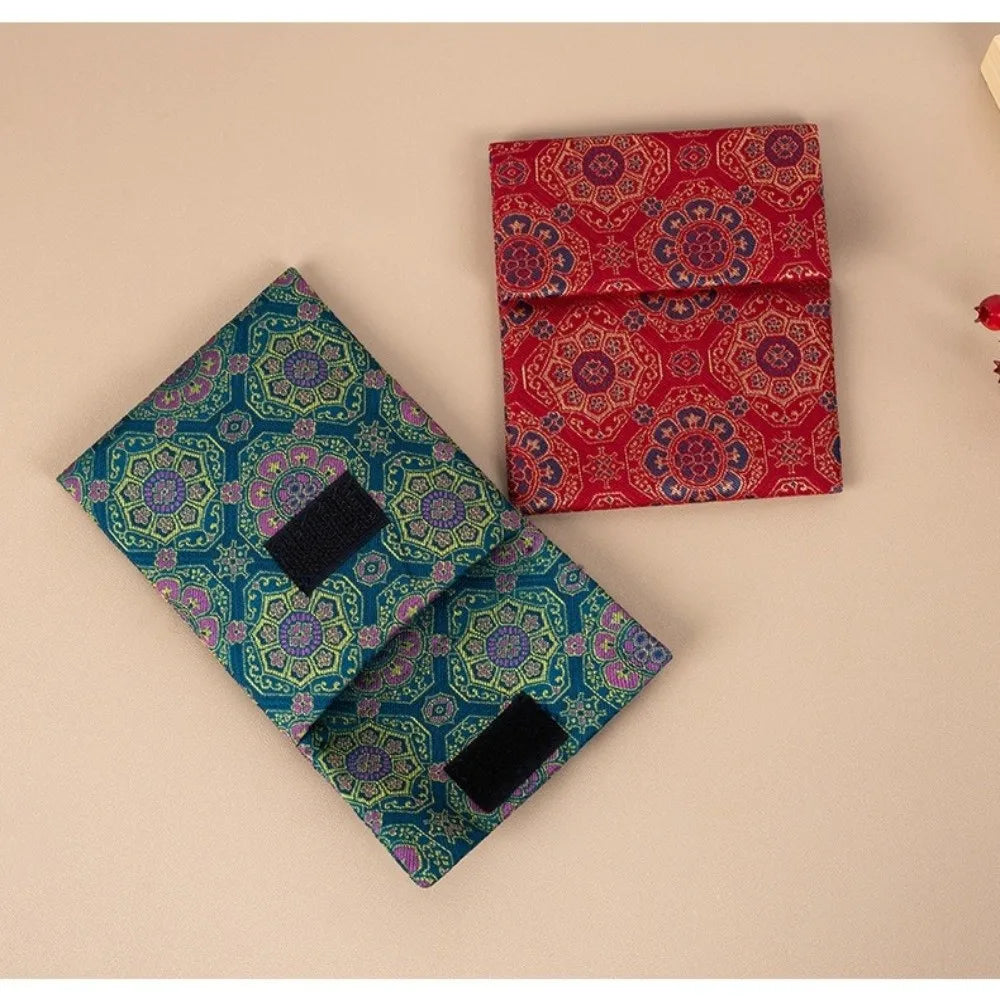 Vintage Brocade Jewelry Bag – Handmade Double Layer Pouch