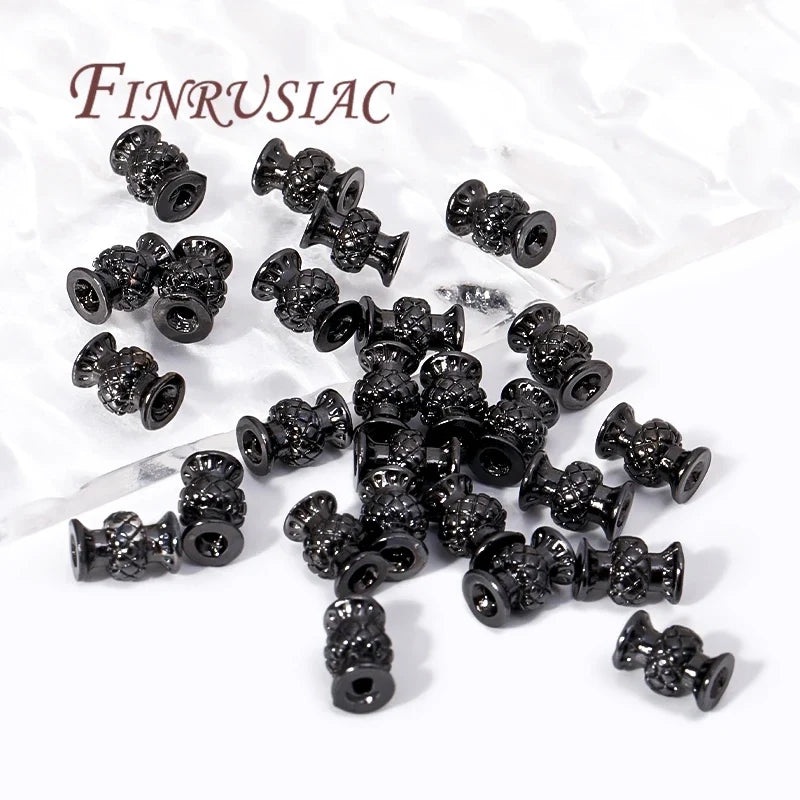 Black Vase Spacer Beads – Gold Plated Brass DIY Jewelry Findings