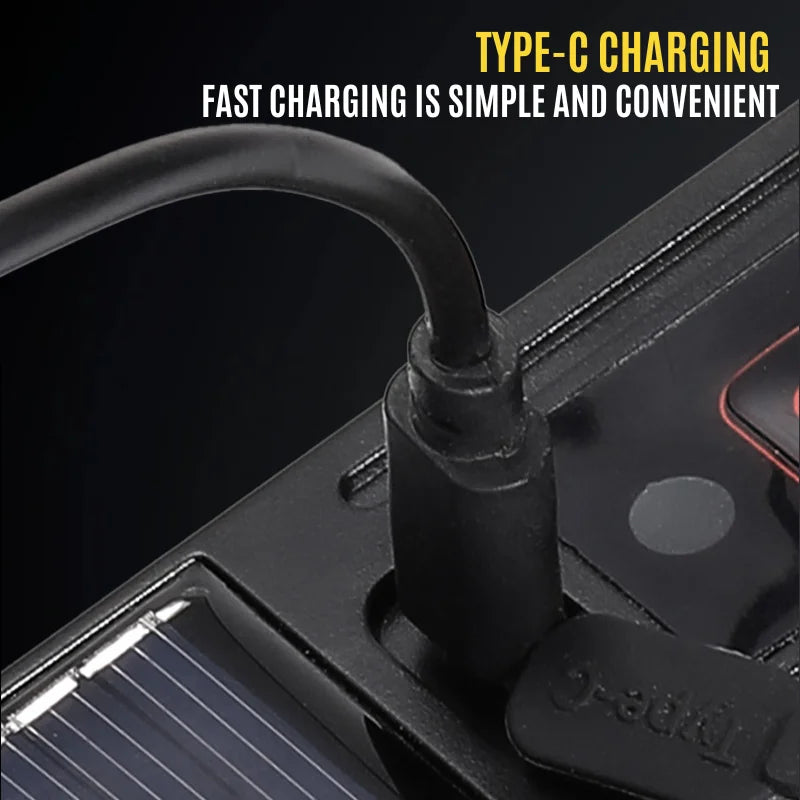 Solar Bike Headlight with Horn – Smart Sensing & Type-C