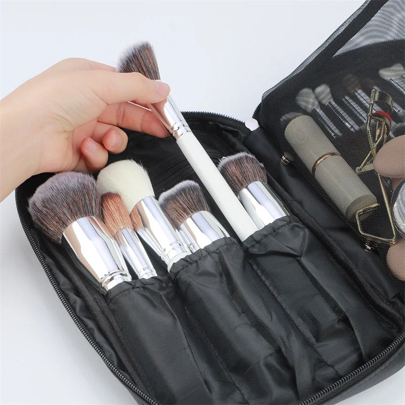 Large Capacity Makeup Brush Bag – Oxford Cloth Zipper Pouch