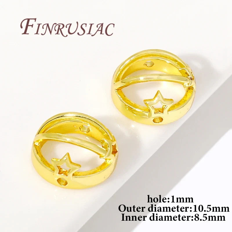Brass Circle Frame Spacer Beads – 14K/18K Gold Plated DIY
