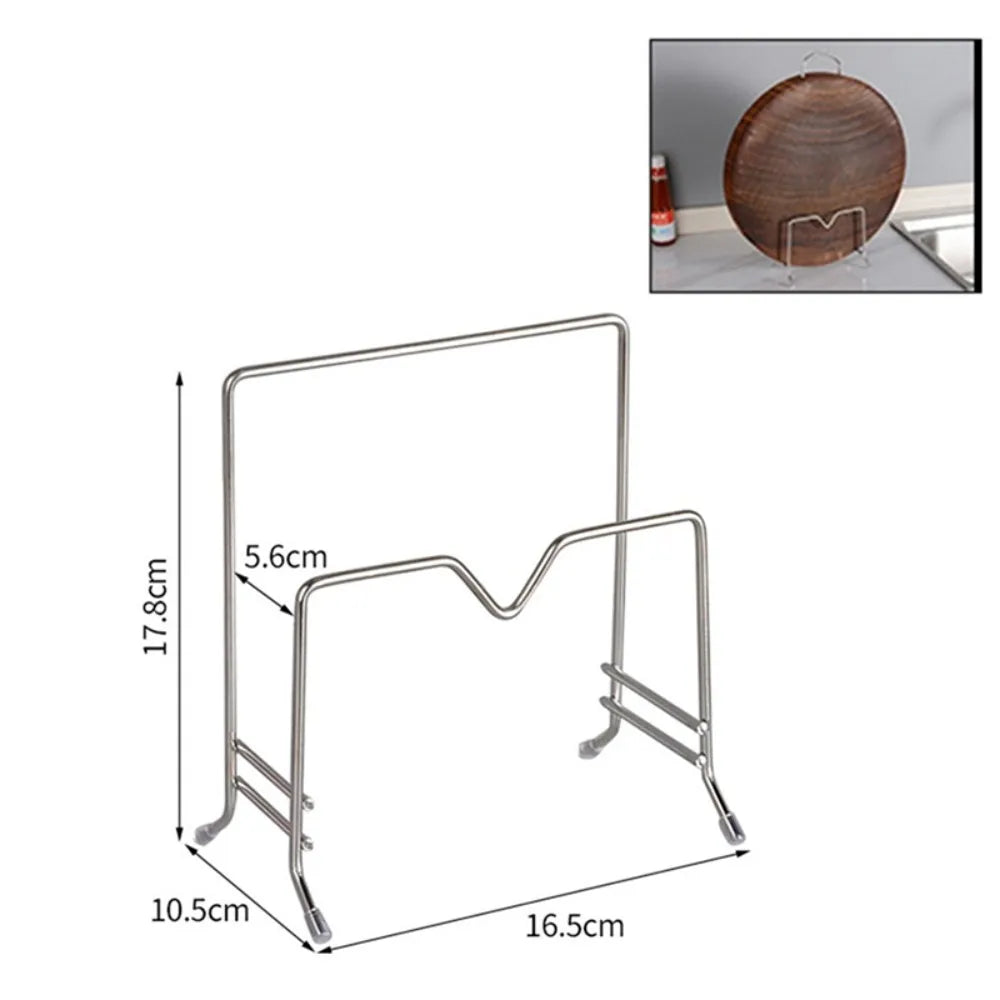 Stainless Steel Cutting Board & Pot Lid Holder Organizer