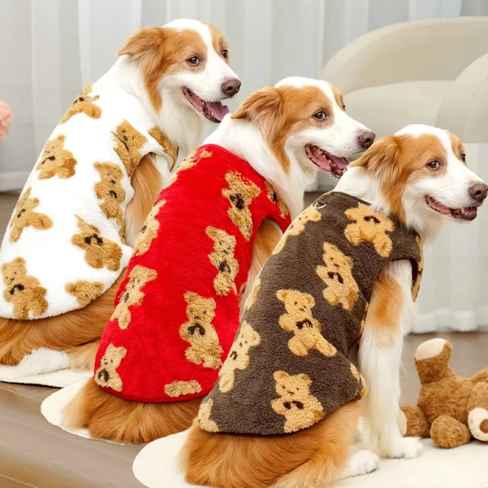 Winter Bear Pattern Dog Sweater Vest XS–9XL | Pet Clothes