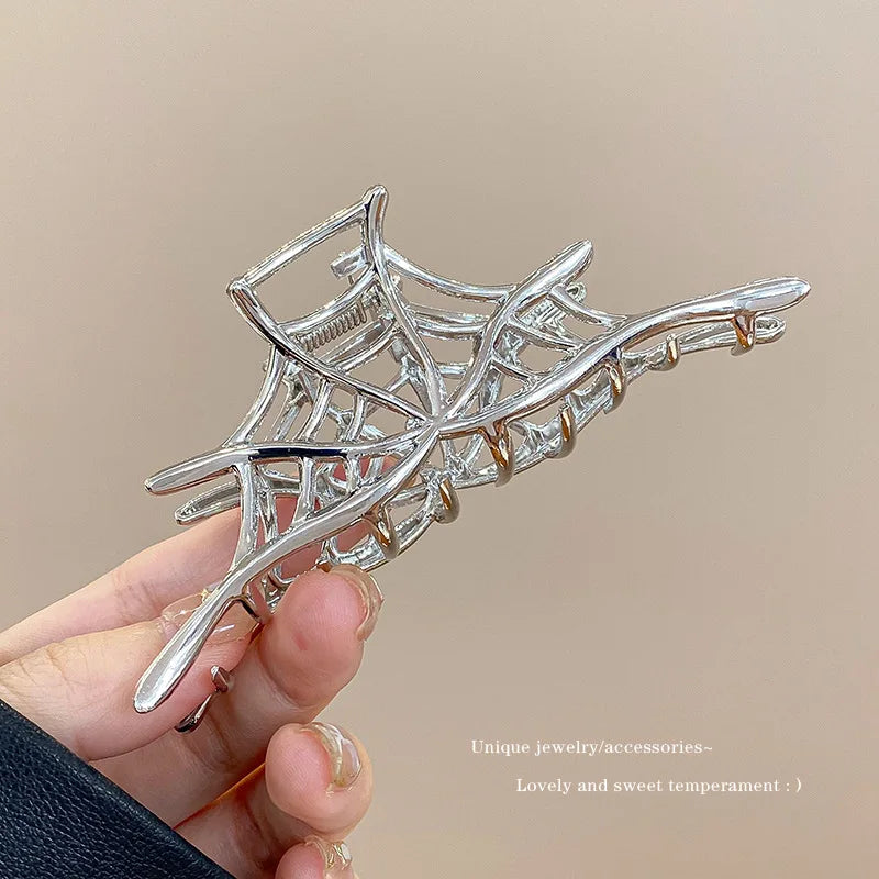 Metal Geometric Hair Claw Clips – Gold & Silver for Women