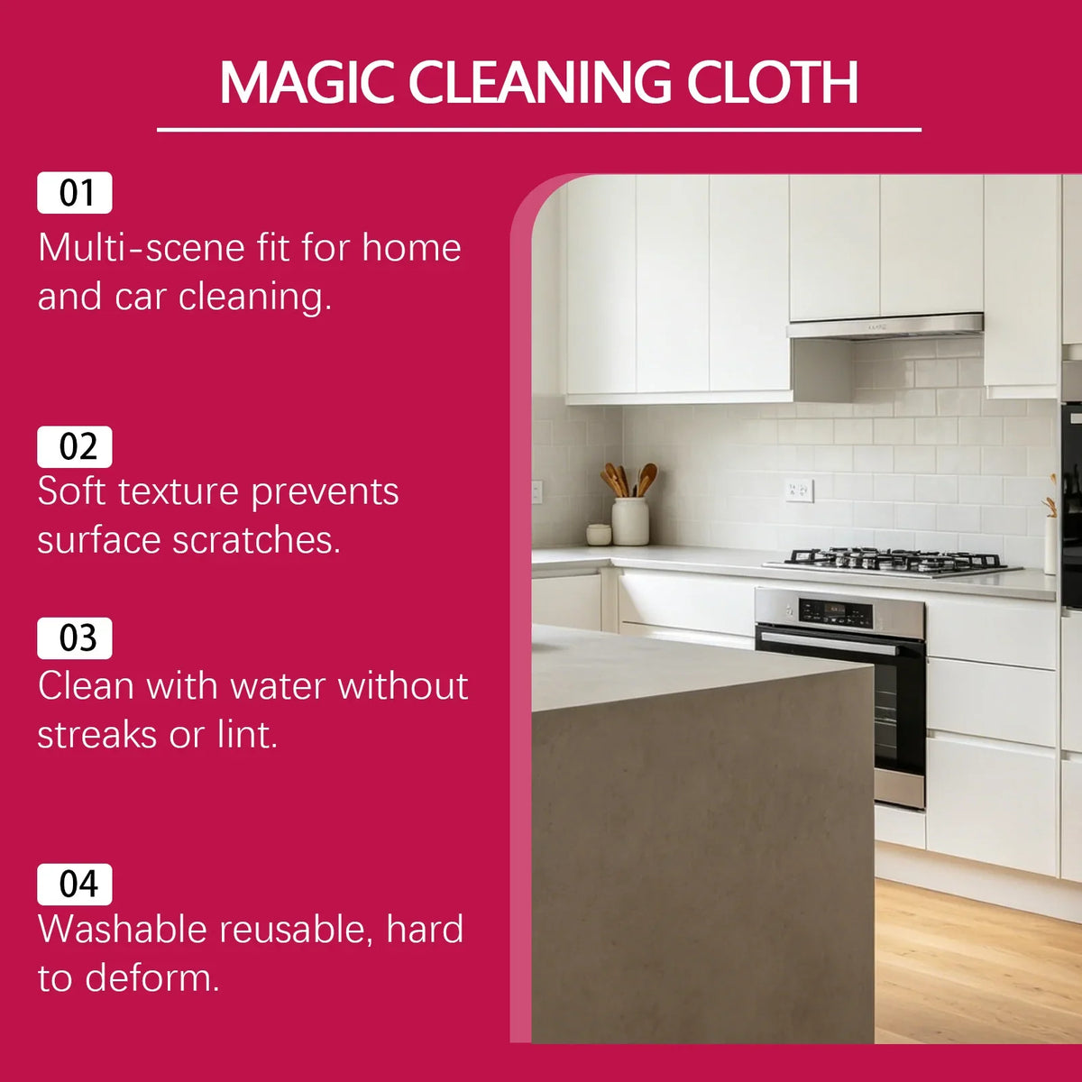 Microfiber Cleaning Cloths 5-Pack | Streak-Free, Scratch-Free