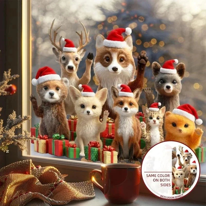 Christmas Window Stickers – Dual-Side Waterproof PVC Decals