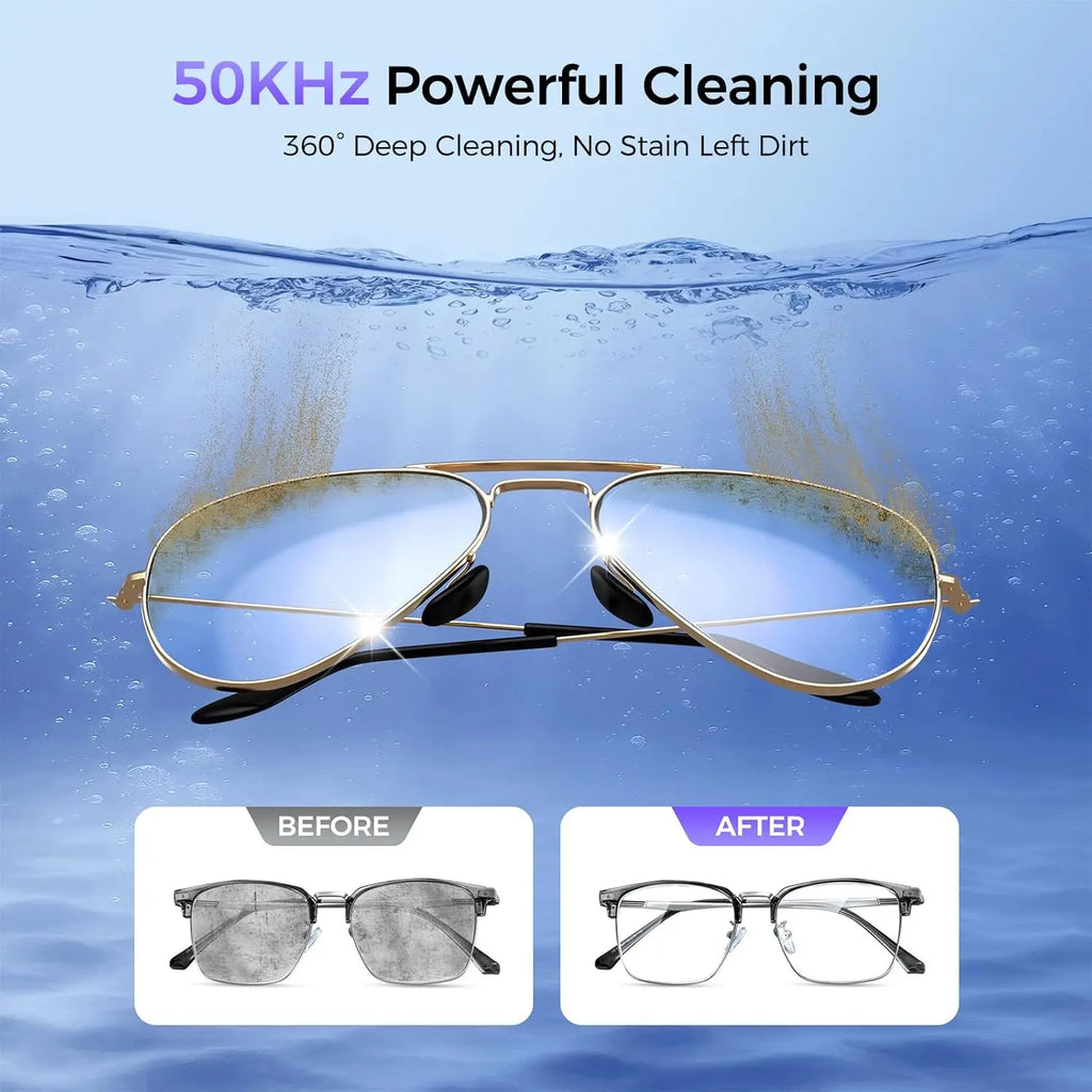Ultrasonic Jewelry Cleaner 49kHz 24W 420ml – IPX6 Waterproof
