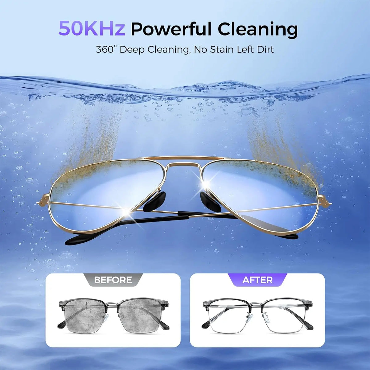 Ultrasonic Jewelry Cleaner 49kHz 24W 420ml – IPX6 Waterproof