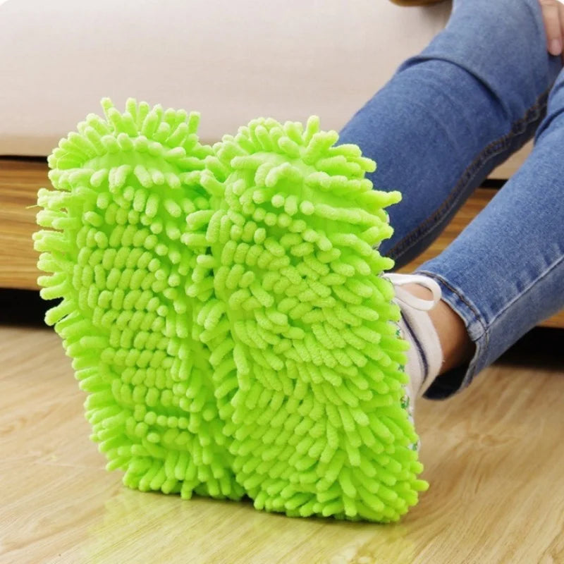 Microfiber Floor Cleaning Slippers – Washable Mop Shoes 2pcs