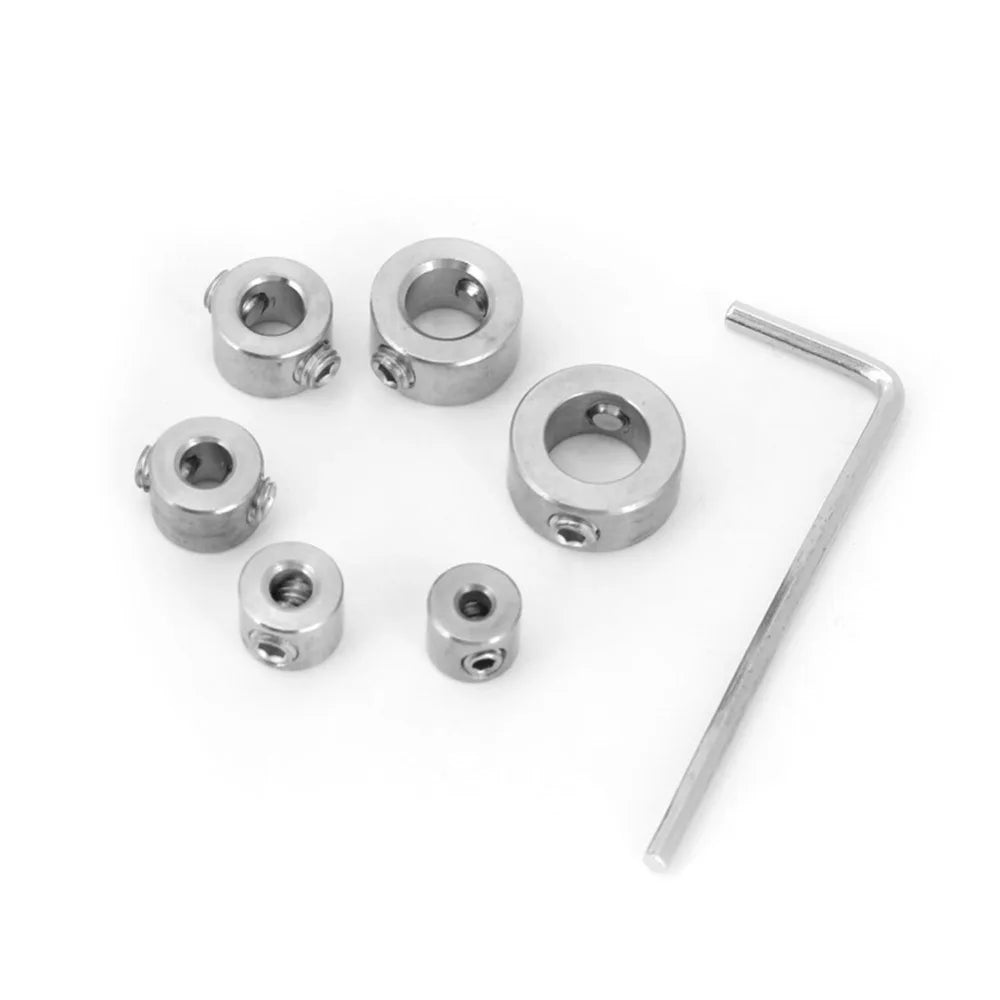 6 PCS Stainless Steel Drill Stop Collar Set 3–10mm Sizes