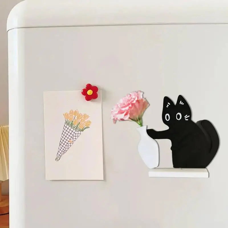 3D Printed Kitten Vase Refrigerator Magnet & Desktop Decor