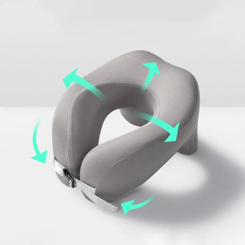 U-Shape Memory Foam Travel Neck Pillow – Airplane & Office