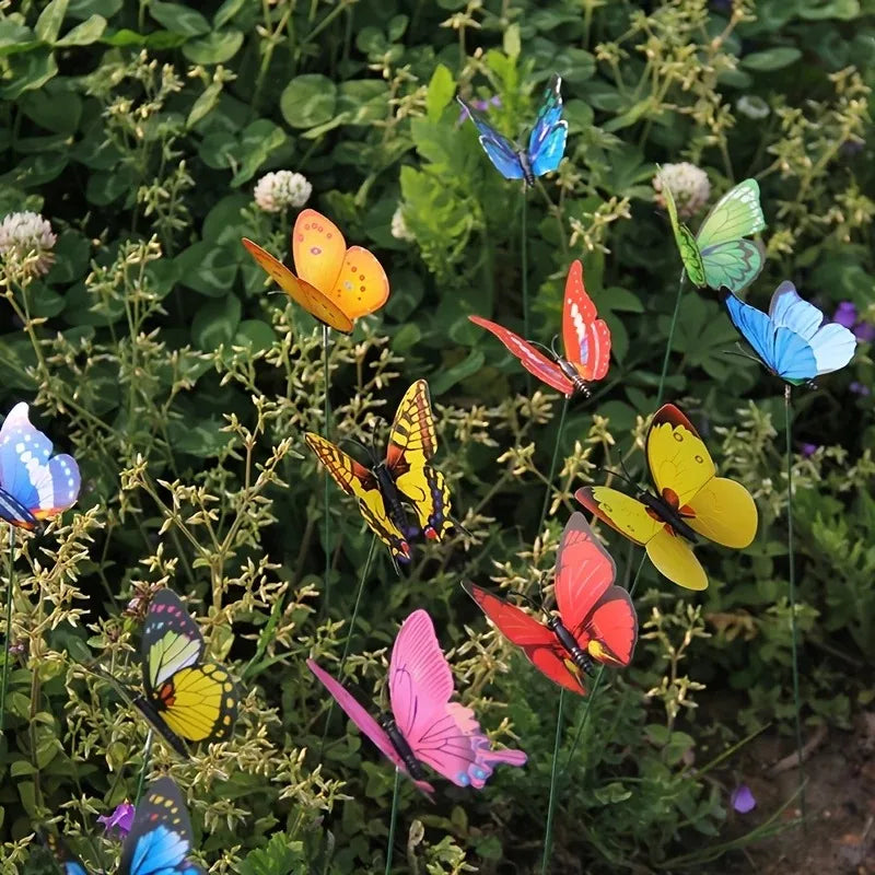 10pcs 3D Butterfly Garden Stakes – Yard & Flower Pot Decor