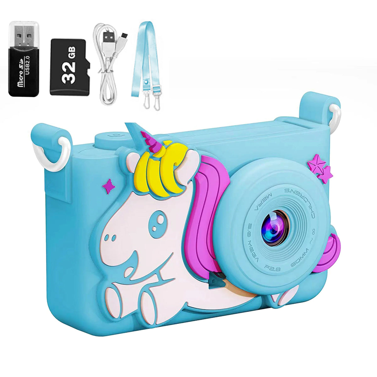 Unicorn Kids Digital Camera 1080P HD – Gift for Ages 3–12