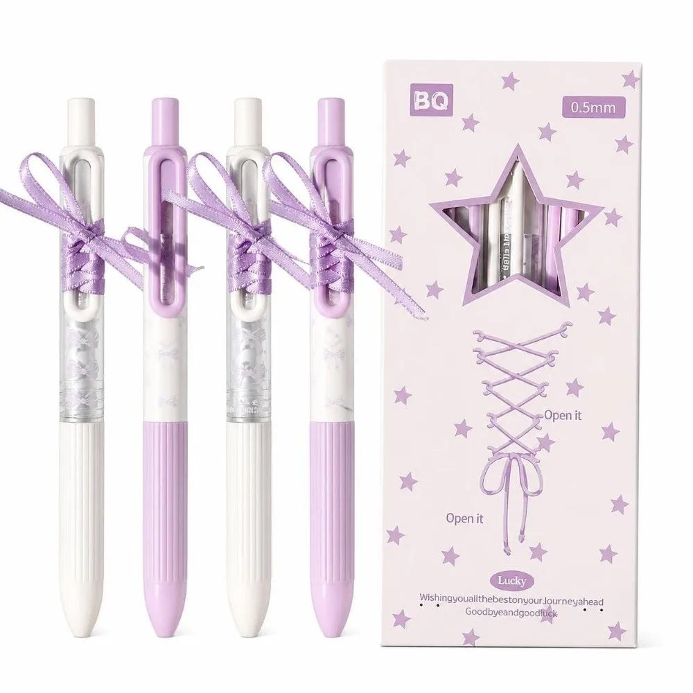 Sweet Ballet Gel Pens 4-Pack | 0.5mm Aesthetic Stationery Set