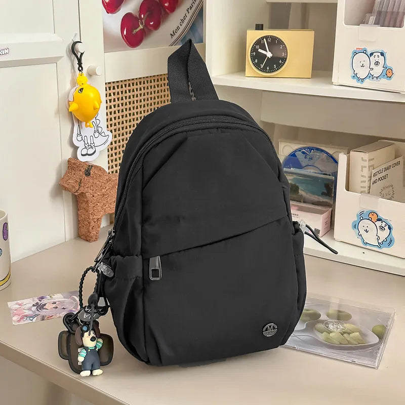 Contrast Color Nylon Backpack & Crossbody Chest Bag – Unisex