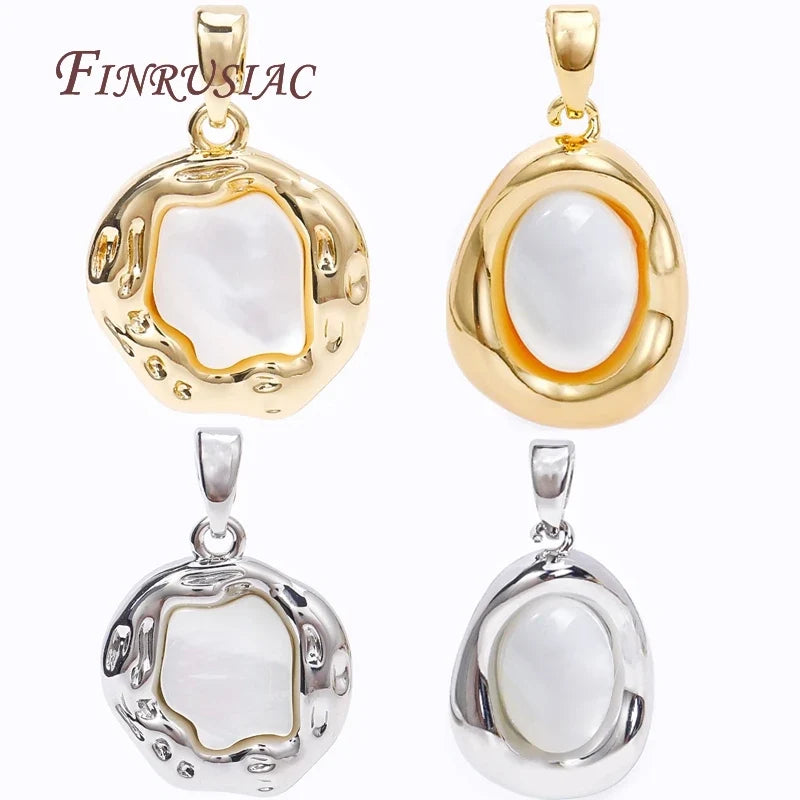18K Gold Plated Shell Geometry Charm Pendants | DIY Jewelry
