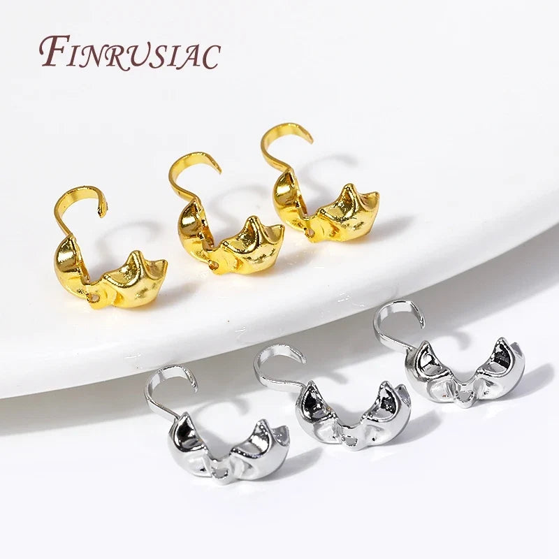 18K Gold Plated Star Double-Cup Bead Tips | DIY Jewelry Findings