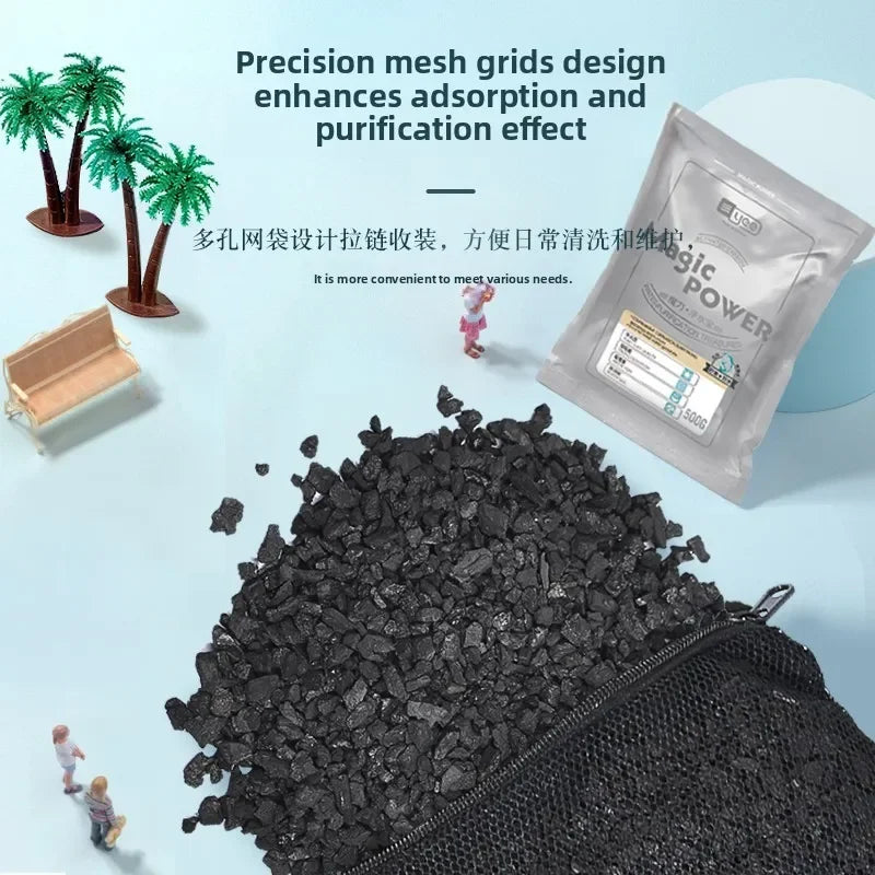 Coconut Shell Activated Carbon Filter Media for Fish Tank – 1L