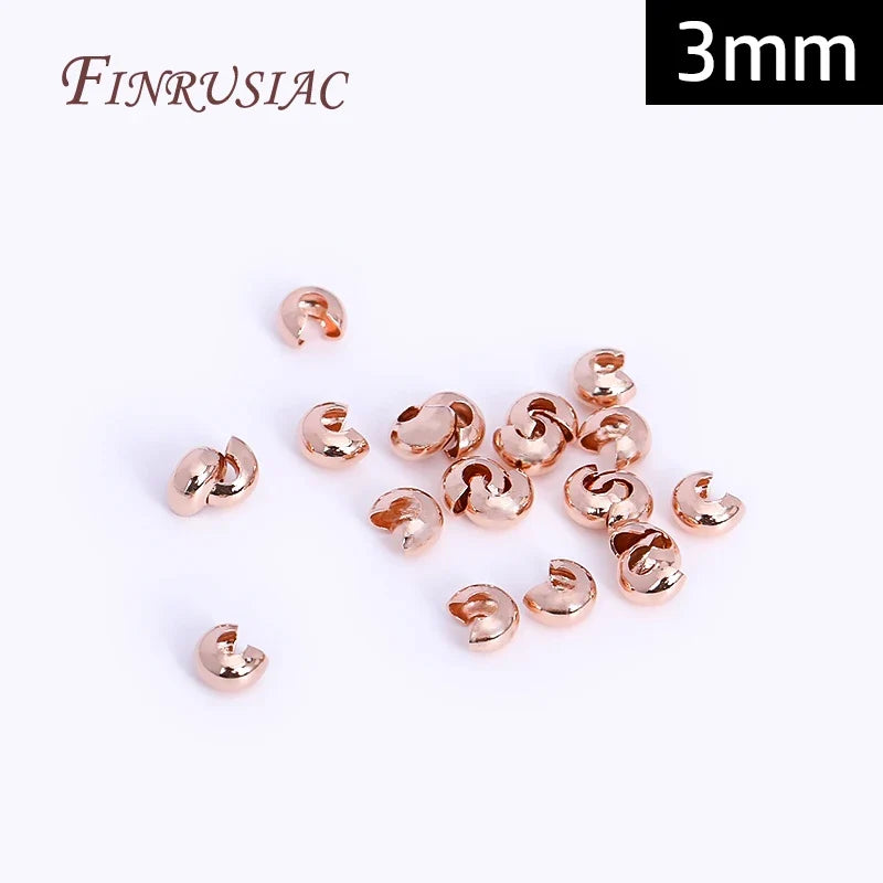 18K Gold Plated Crimp Beads 50pcs – DIY Jewelry Stopper Beads