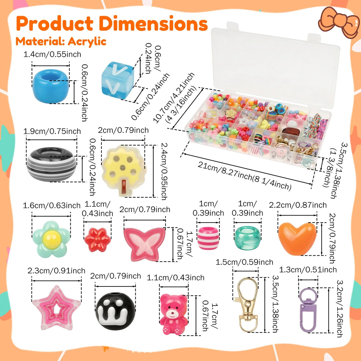 DIY Bead Keychain Making Kit – Colorful Beads & Charms